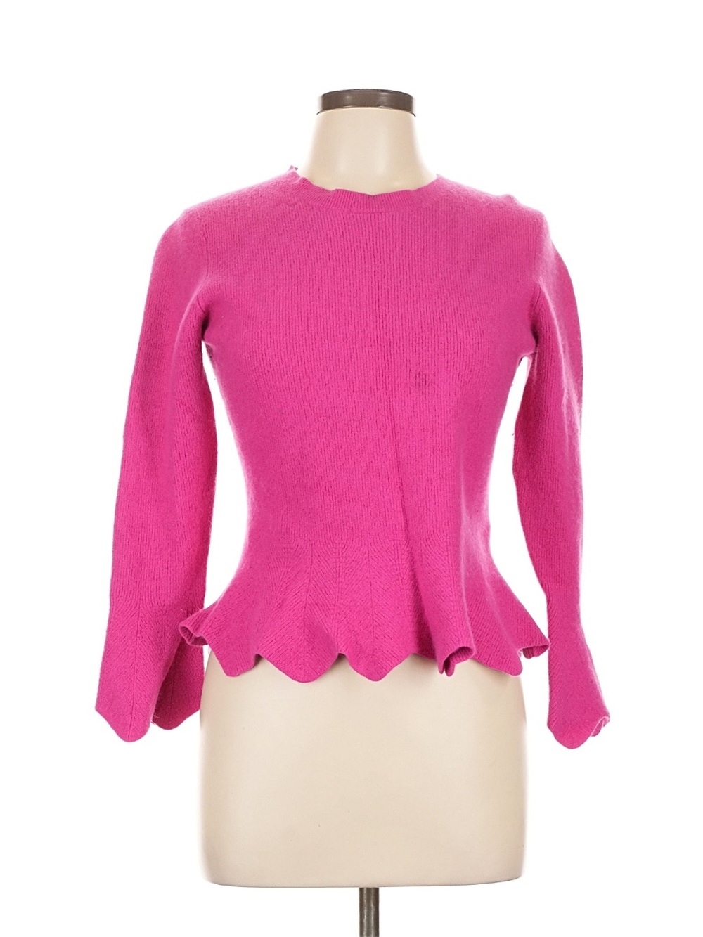 Ted Baker Hot Pink Scallop-Hem Knit Sweater
